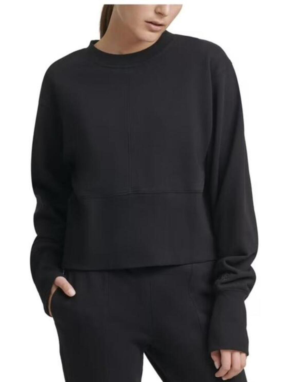 DKNY Sport Zippered Ribbed Long Sleeve Sweatshirt (XL)